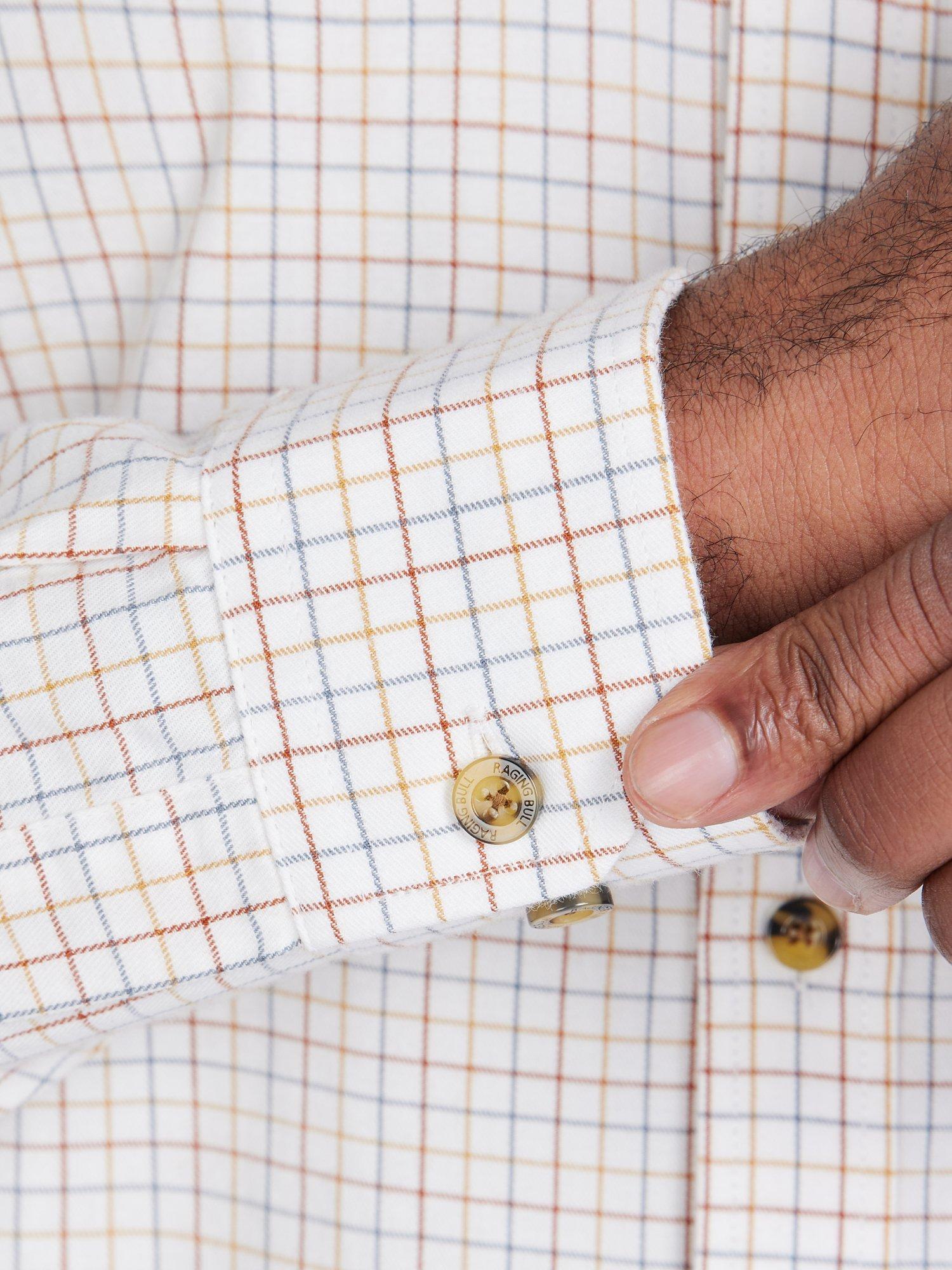 Product image 6 of 8, which shows Raging Bull Country Check Brushed Cotton Shirt, White, S