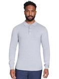 Raging Bull Classic Knitted Polo Shirt, Grey Marl, Navy