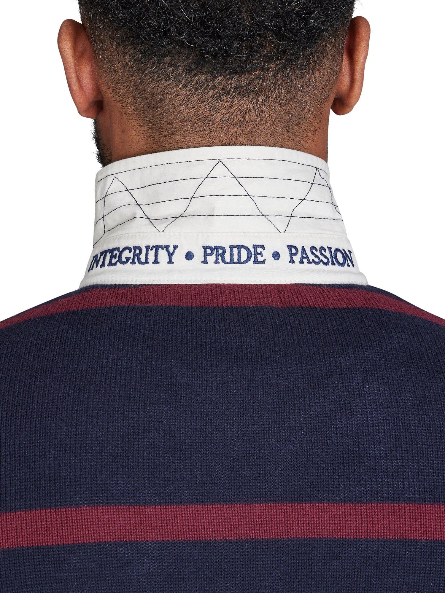 Product image 4 of 5, which shows Raging Bull Knitted Rugby Top, Navy/Multi, S