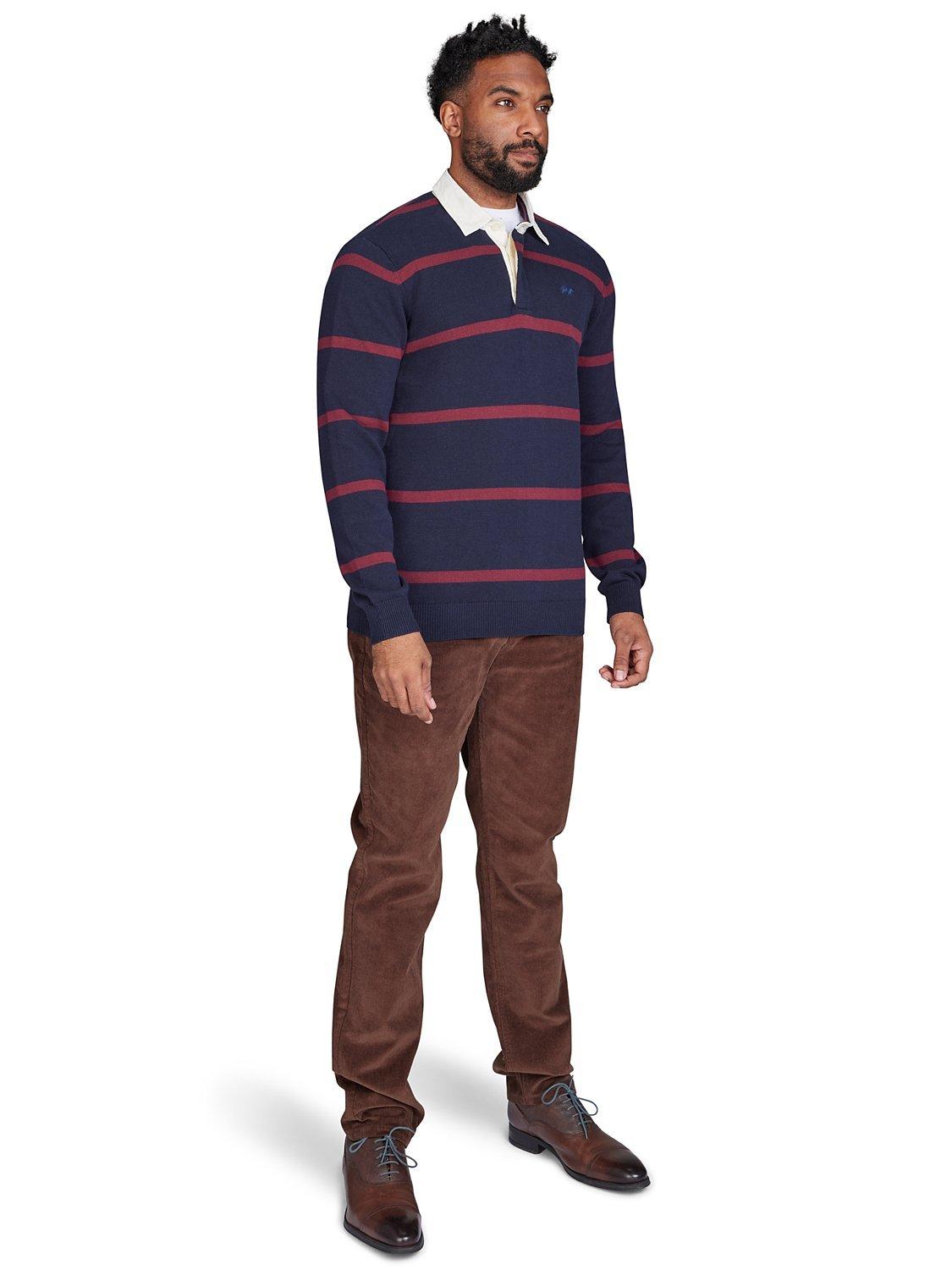 Product image 5 of 5, which shows Raging Bull Knitted Rugby Top, Navy/Multi, S