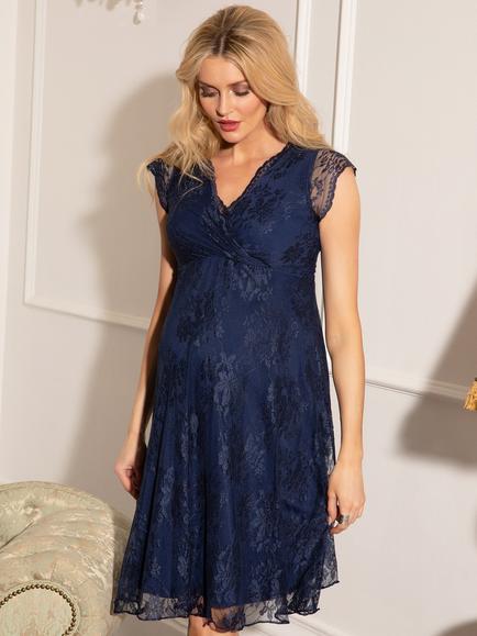 Tiffany Rose Eden Lace Maternity Dress, Navy - view 2, Navy