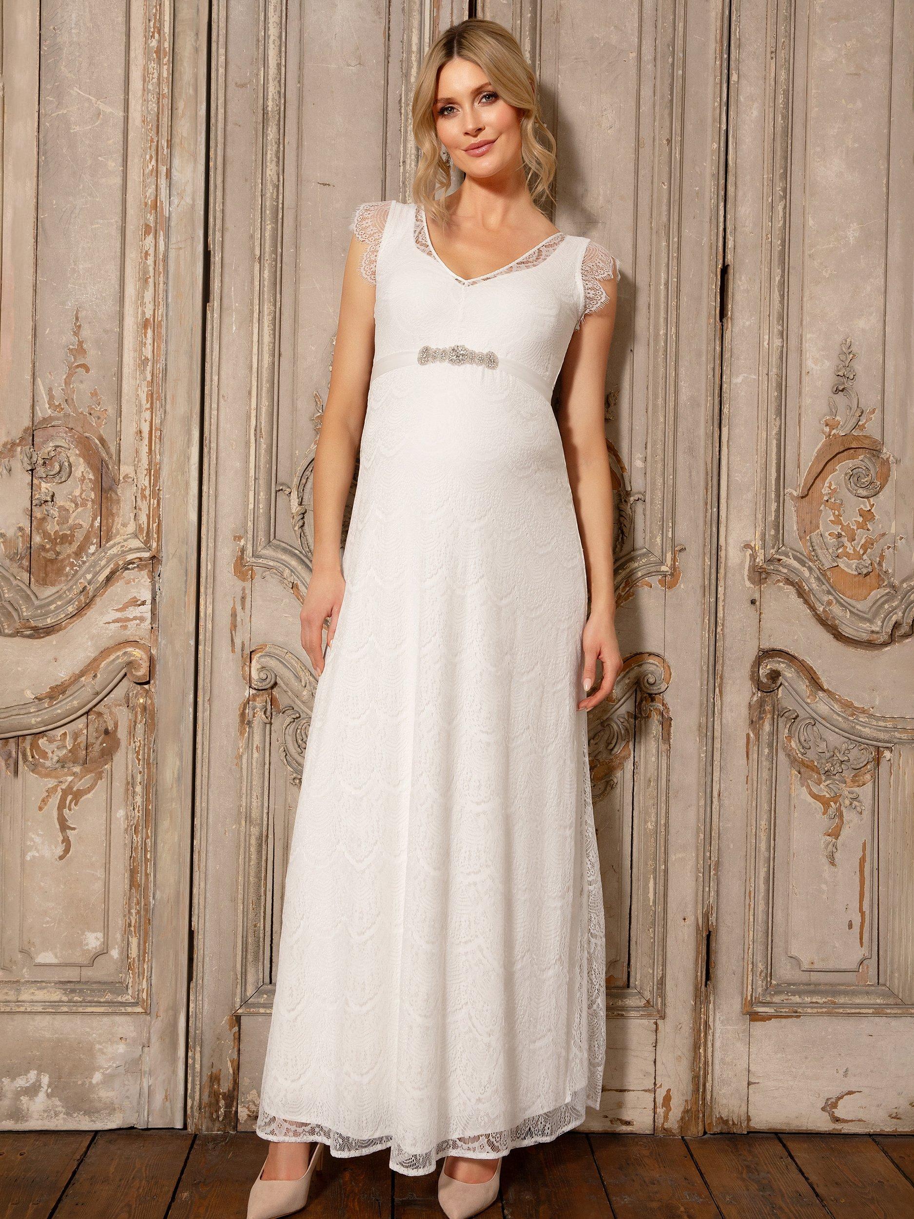 Product image 1 of 9, which shows Tiffany Rose Kristin Materntiy Wedding Dress, Ivory/White, 6-8