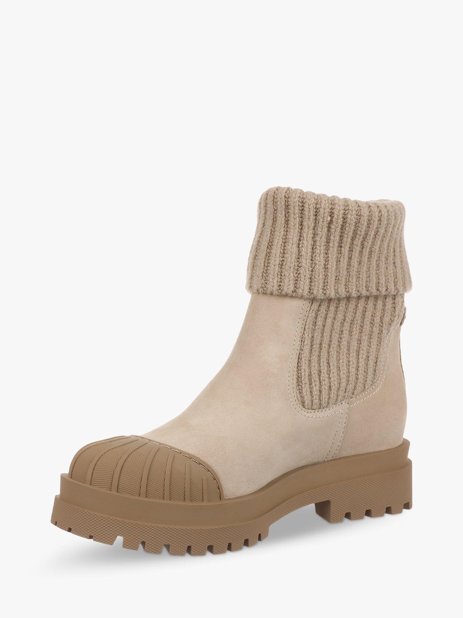 Product image 2 of 5, which shows Sam Edelman Steele Suede Sock Ankle Boots, Oat, 3