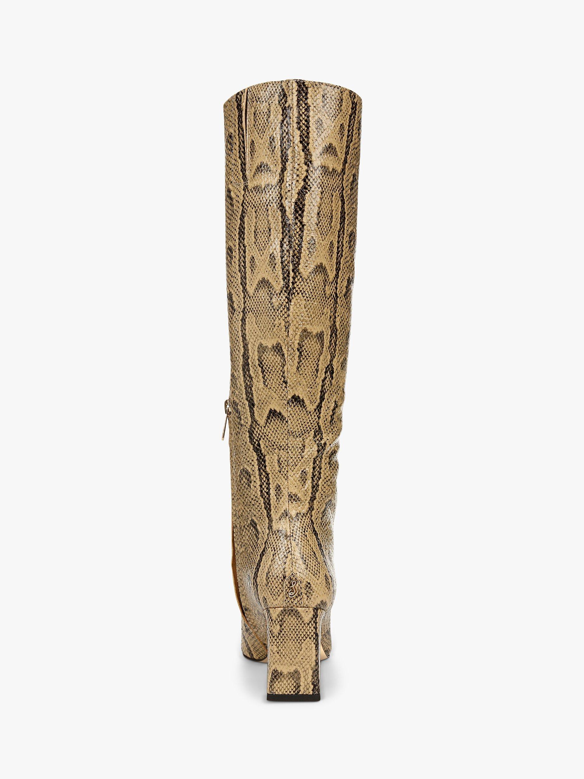 Product image 4 of 6, which shows Sam Edelman Sylvia 2 Wide Calf Snake Effect Leather Knee High Boots, Golden Tan, 3