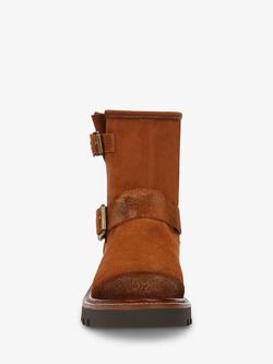 Sam Edelman Kinsley Leather Biker Ankle Boots, Amber Brown - view 2, Amber Brown