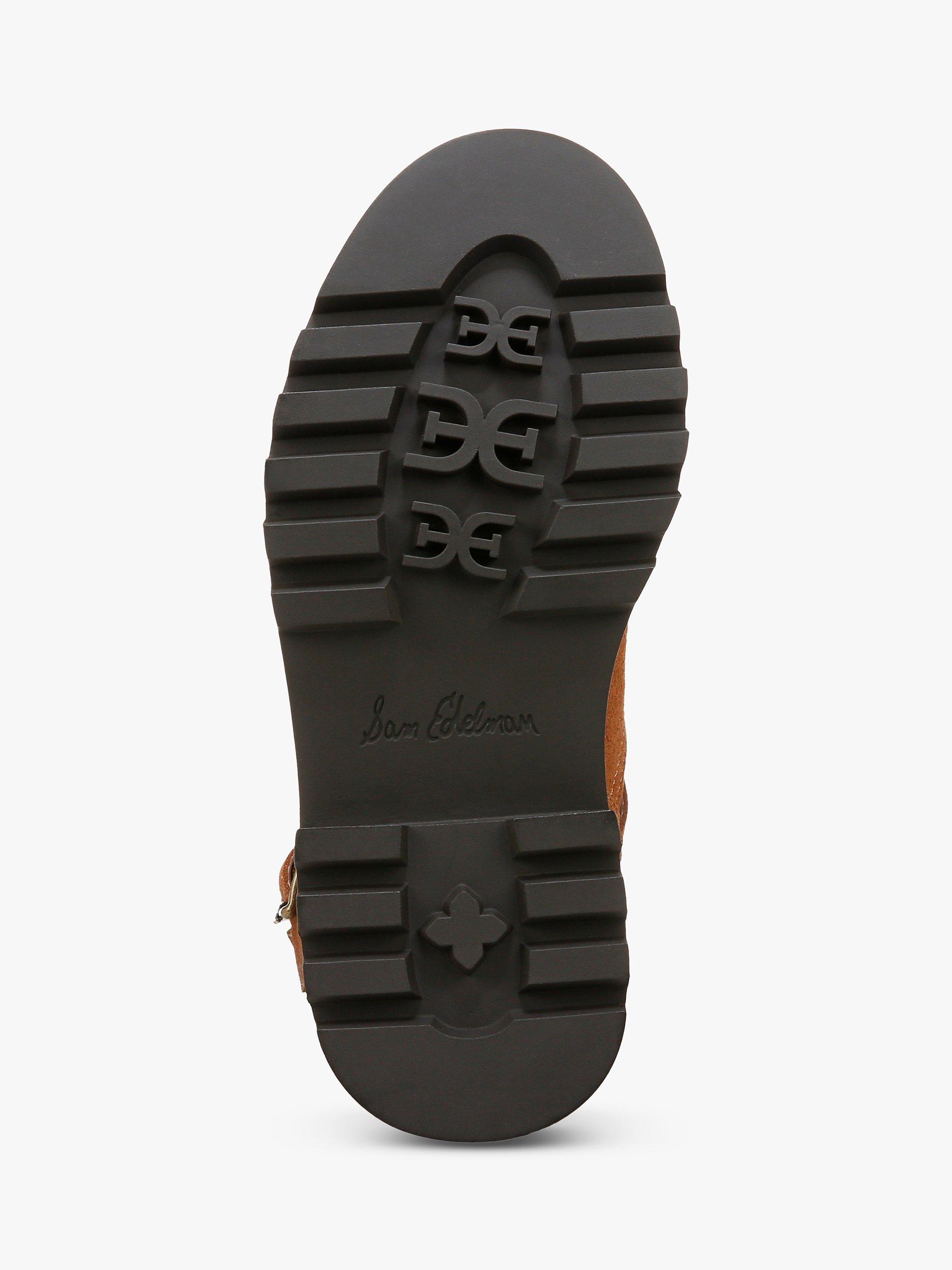 Product image 6 of 6, which shows Sam Edelman Kinsley Leather Biker Ankle Boots, Amber Brown, 3