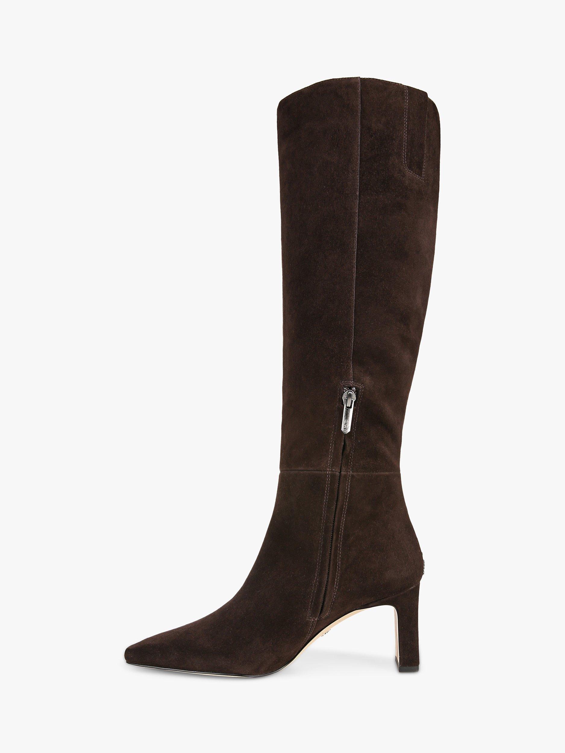 Chocolate brown suede knee high boots best sale