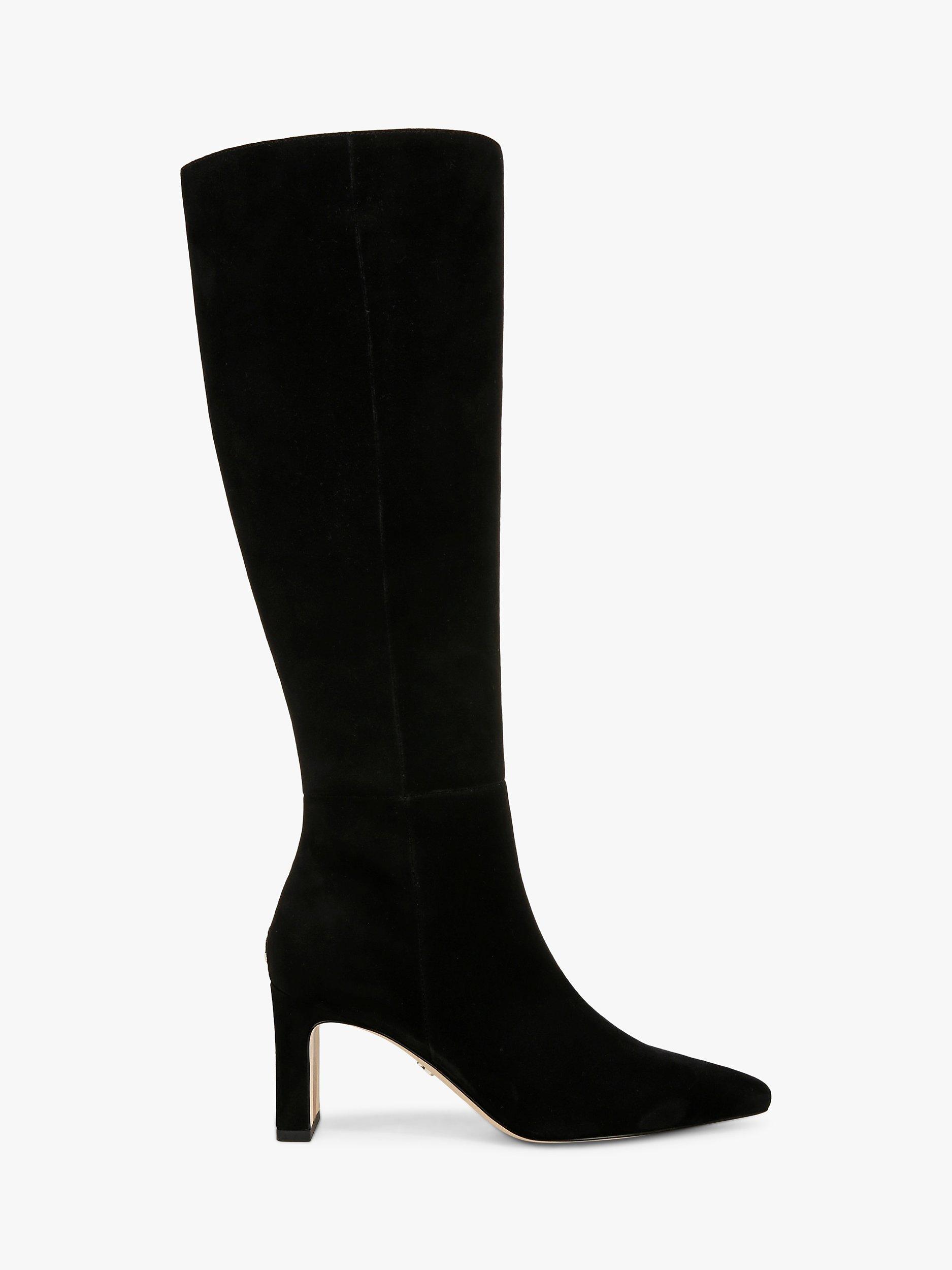 Suede knee high boots wide calf deals