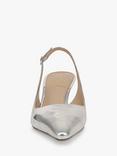 Sam Edelman Bianka Metallic Pointed Slingback Courts, Soft Silver