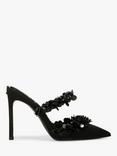 Sam Edelman Athena Ruffle Pointed Heeled Mules, Black