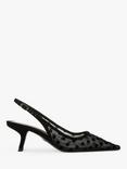 Sam Edelman Bianka Polka Dot Pointed Slingback Courts, Black