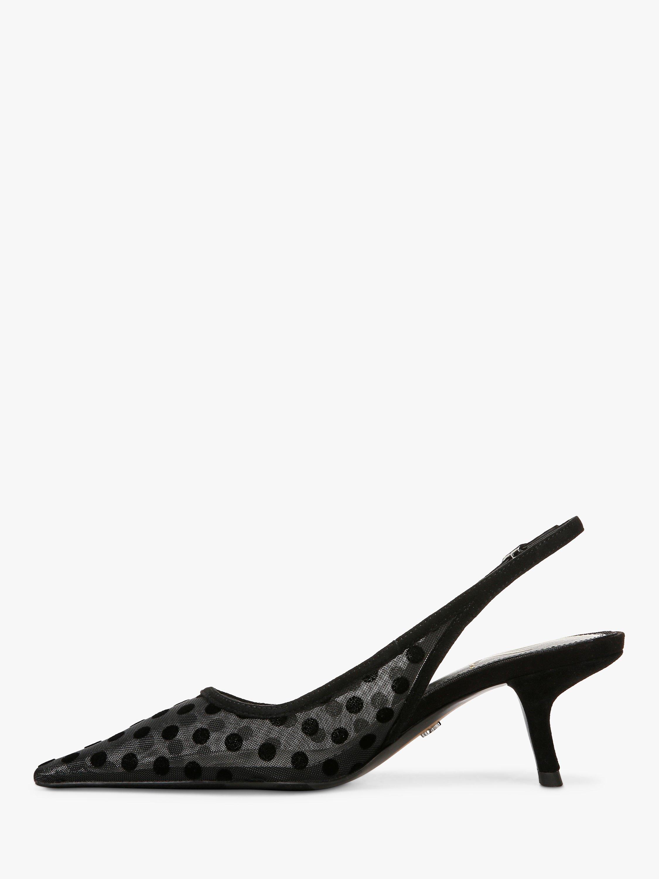 Sam Edelman Bianka Polka Dot Pointed Slingback Courts Black