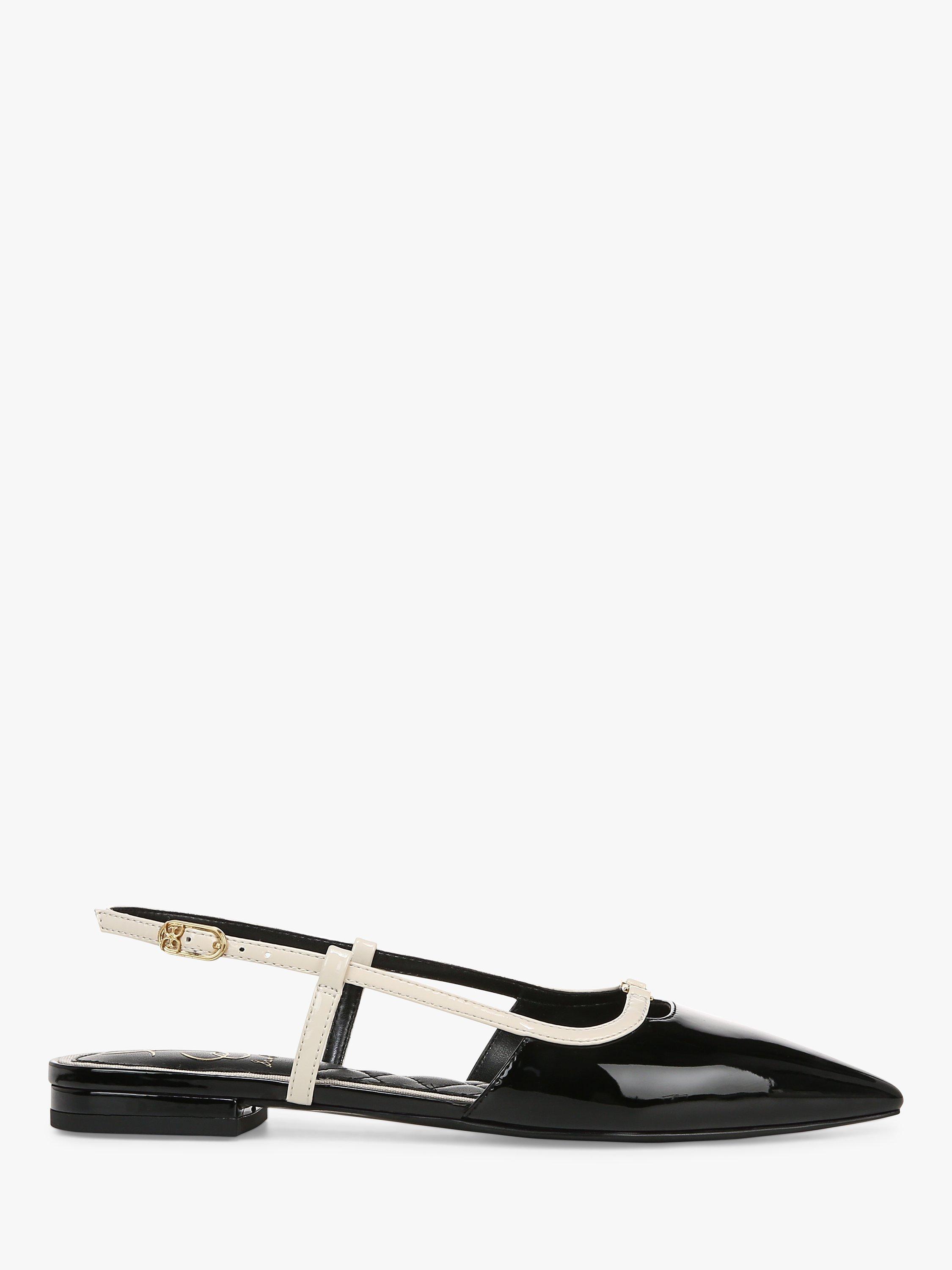 Sam Edelman Cohen Pointed Slingback Flats Black Alpine Ivory