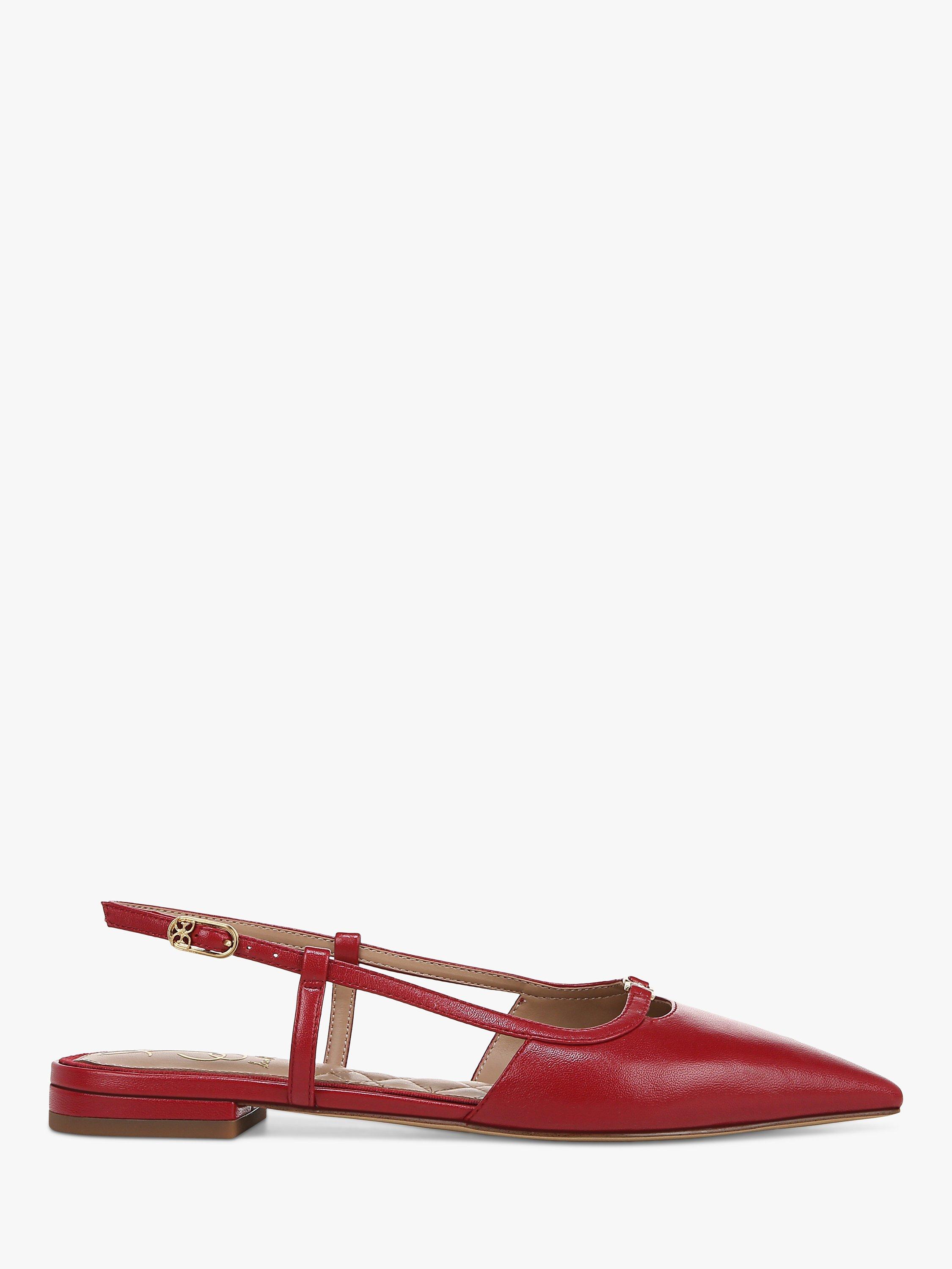 Sam Edelman Cohen Leather Pointed Slingback Flats Scarlet