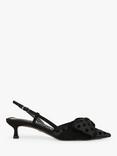 Sam Edelman Treena 2 Bow Polka Dot Pointed Slingback Heels, Black