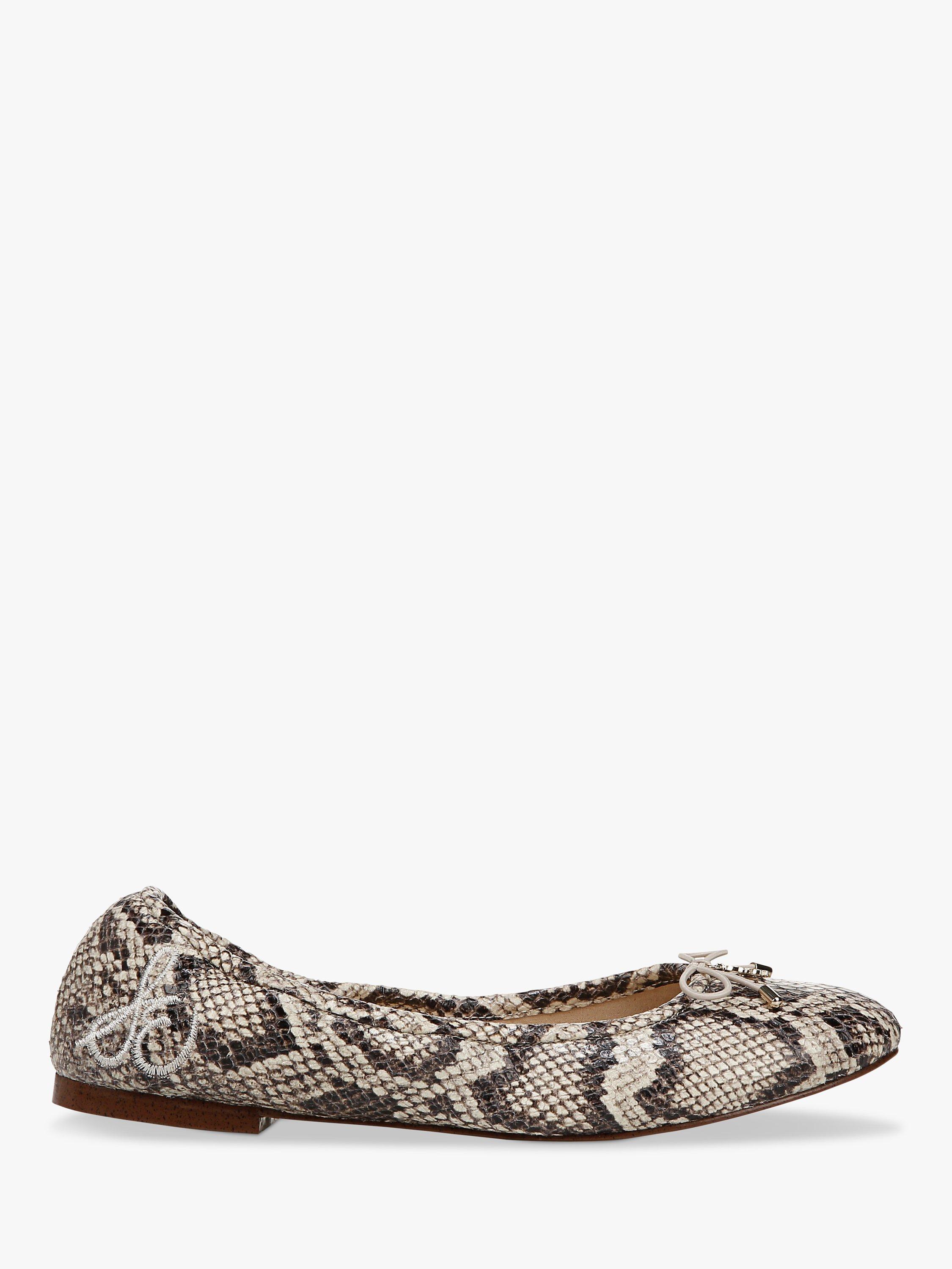 Sam Edelman Felicia Leather Snakeskin Effect Ballet Flats Roccia