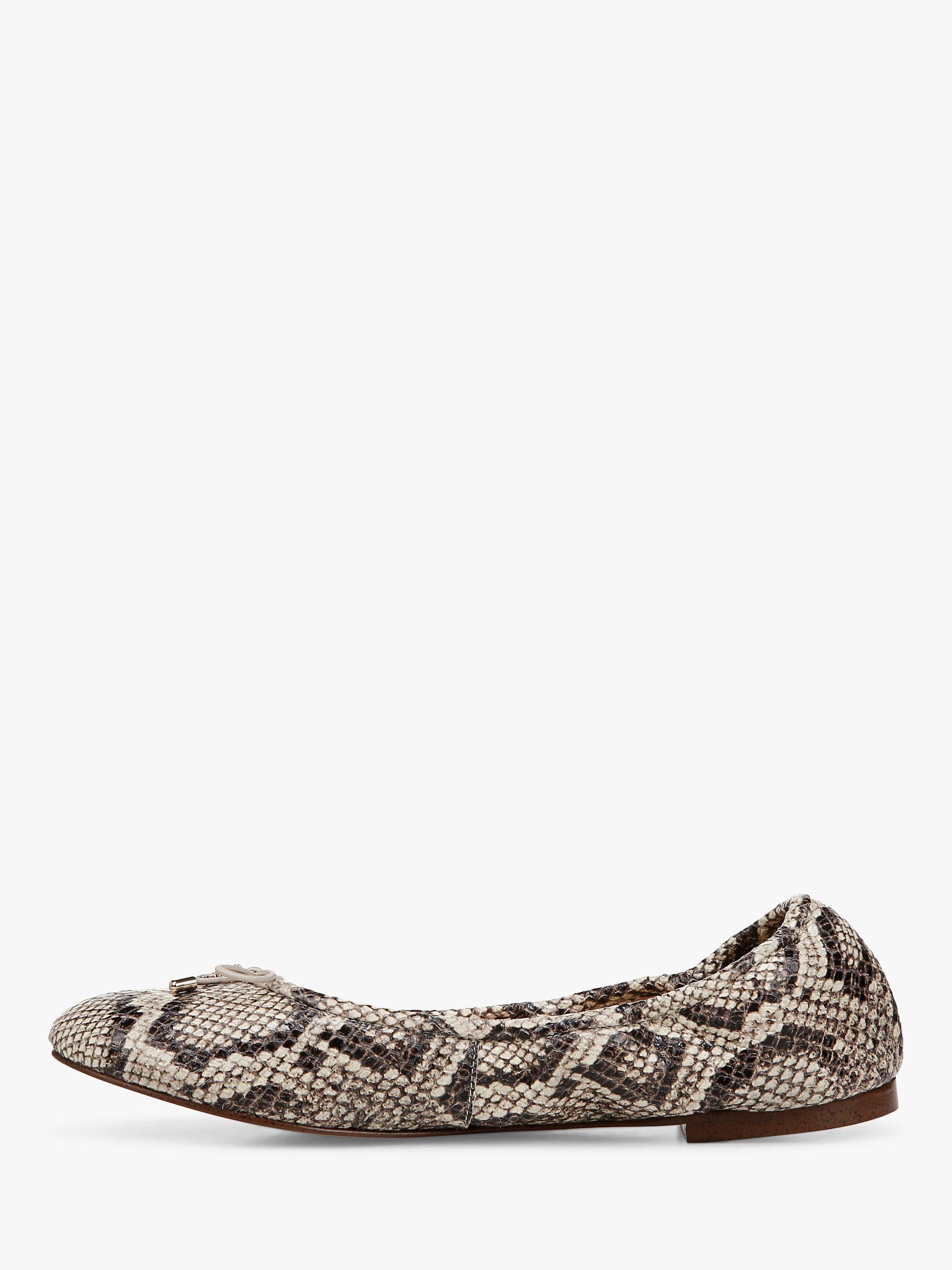 Product image 3 of 6, which shows Sam Edelman Felicia Leather Snakeskin Effect Ballet Flats, Roccia, 3
