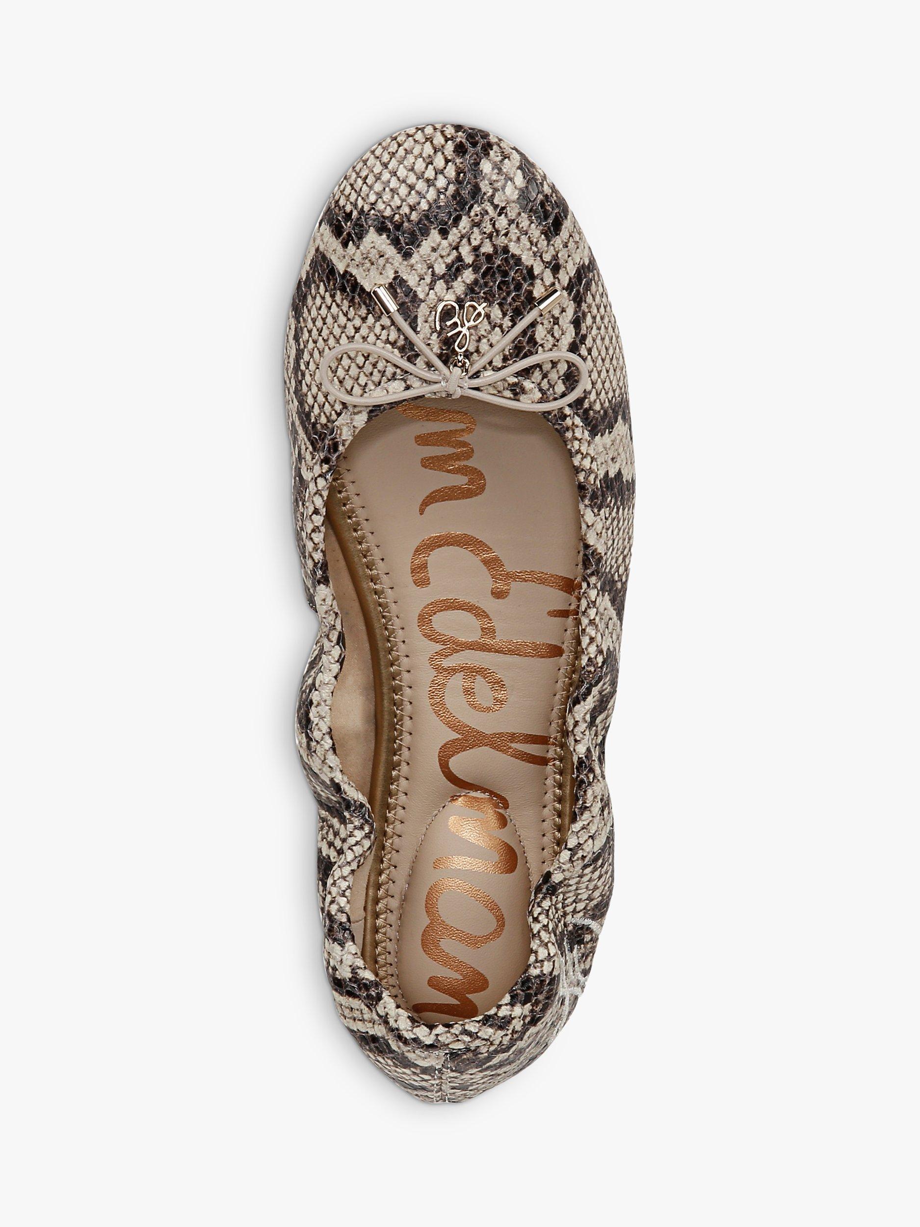 Sam Edelman Felicia Leather Snakeskin Effect Ballet Flats Roccia