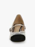 Sam Edelman Thora Metallic Leather Mary Janes, Soft Silver/Black