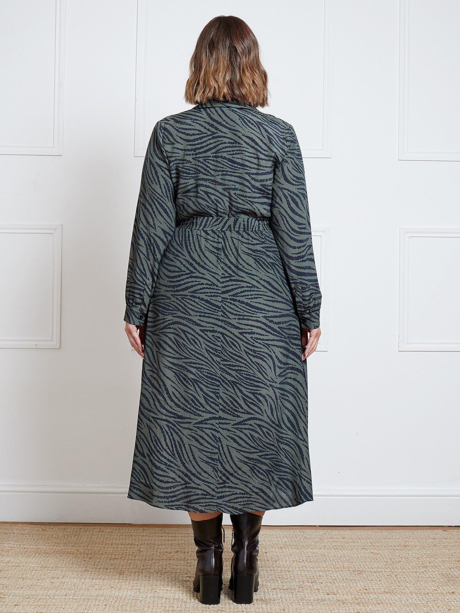 Product image 4 of 4, which shows Live Unlimited Curve Animal Print Dress, Khaki, 12