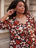 Live Unlimited Curve Floral V-Neck Top, Multi