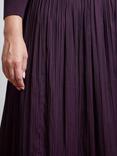 Live Unlimited Curve Pleated Midi Skirt, Aubergine