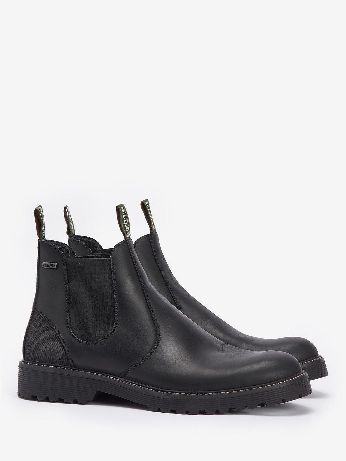 Barbour Patton Leather Chelsea Boots Classic Black