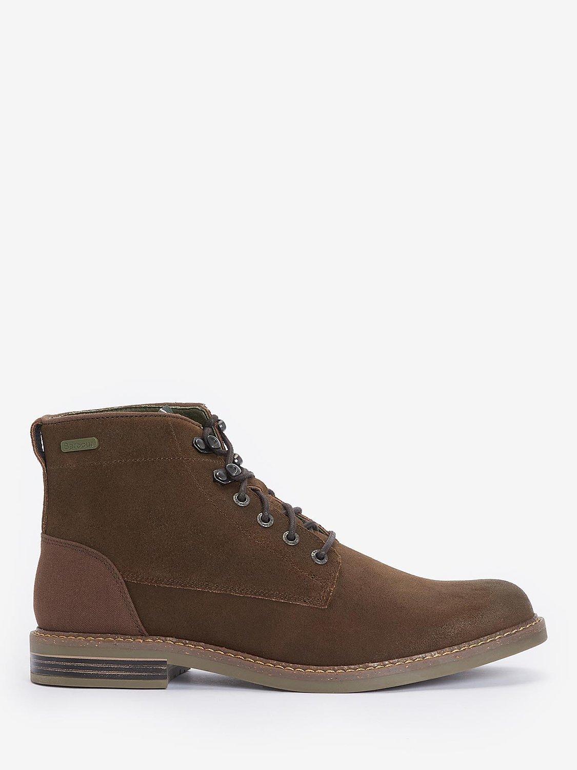 Barbour Deckham Leather Lace Up Boots Khaki