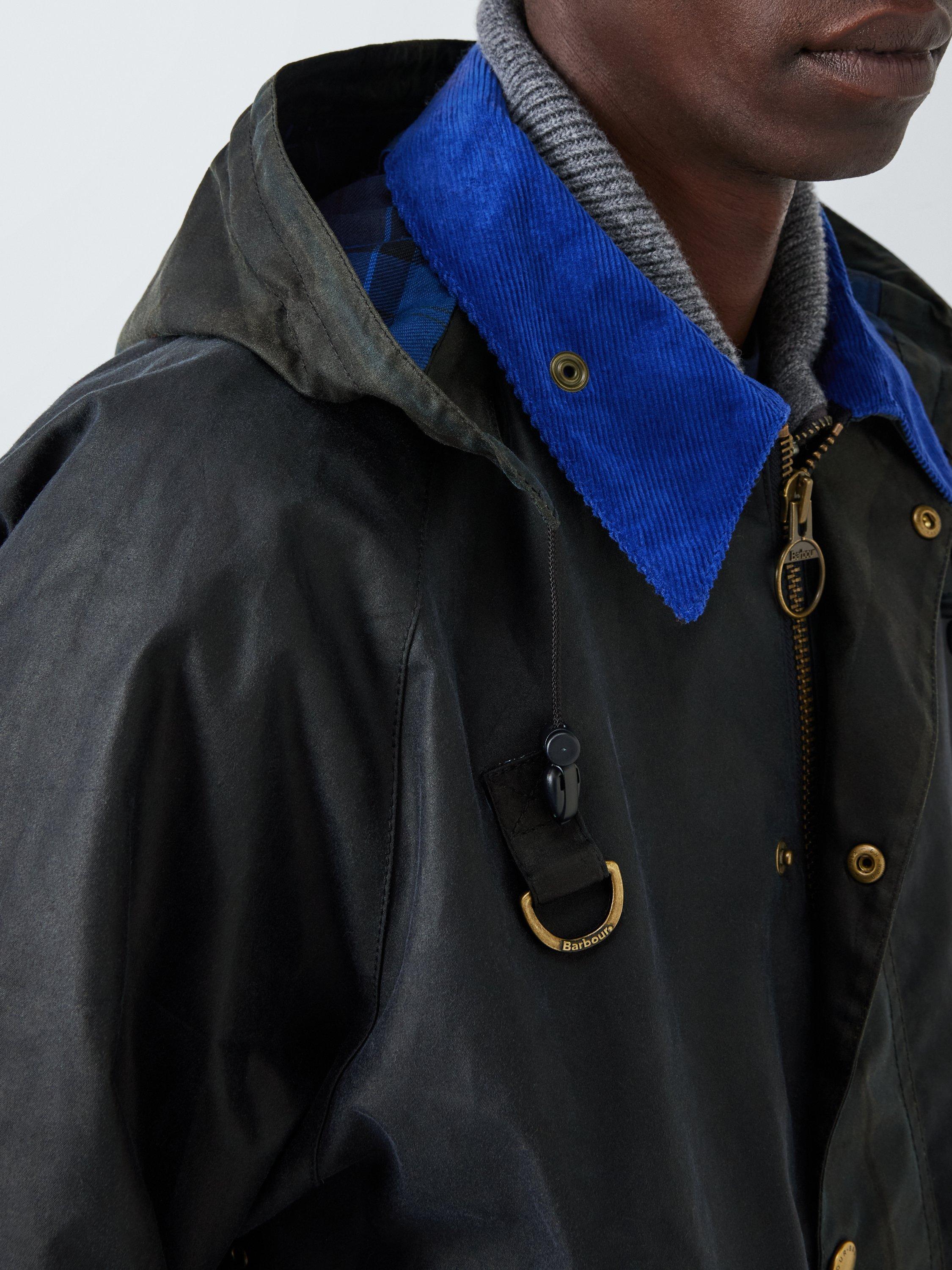 Product image 6 of 7, which shows Barbour Tomorrow's Archive Speych Tartan Waxed Jacket, Navy, L