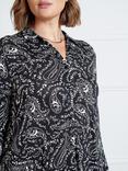 Live Unlimited Curve Paisley Jersey Shirt Dress, Black