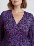 Live Unlimited Curve Petite Leopard Dress, Bright Pink/Multi, Bright Pink/Multi
