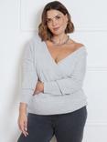 Live Unlimited Curve Wrap Detail Cardigan, Grey