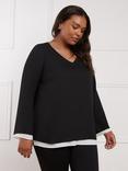 Live Unlimited Curve Layered Long Sleeve Top, Black