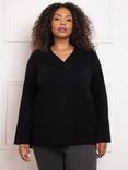 Live Unlimited Curve V-Neck Swing Cashmere Blend Jumper