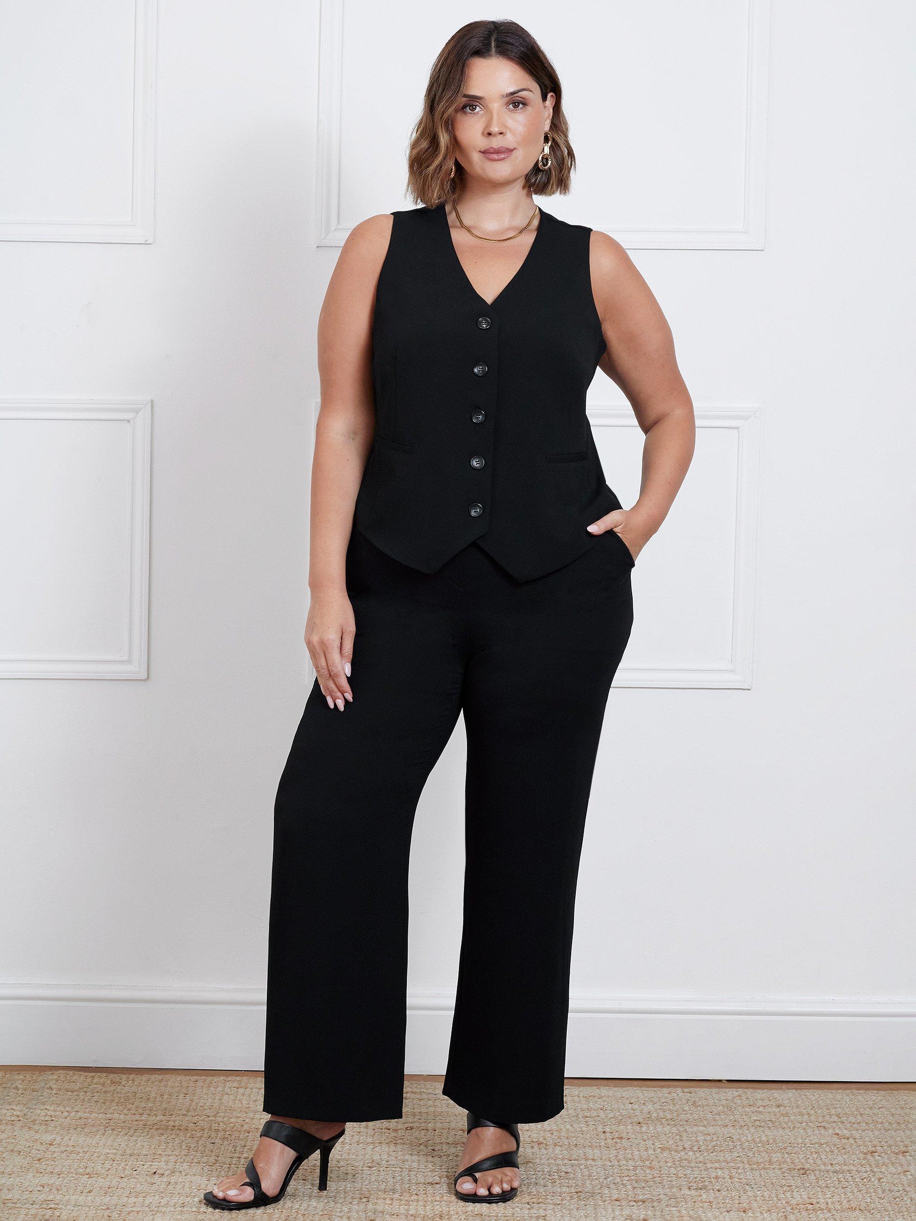 Live Unlimited Curve Petite Tailored Wide Leg Trousers Black