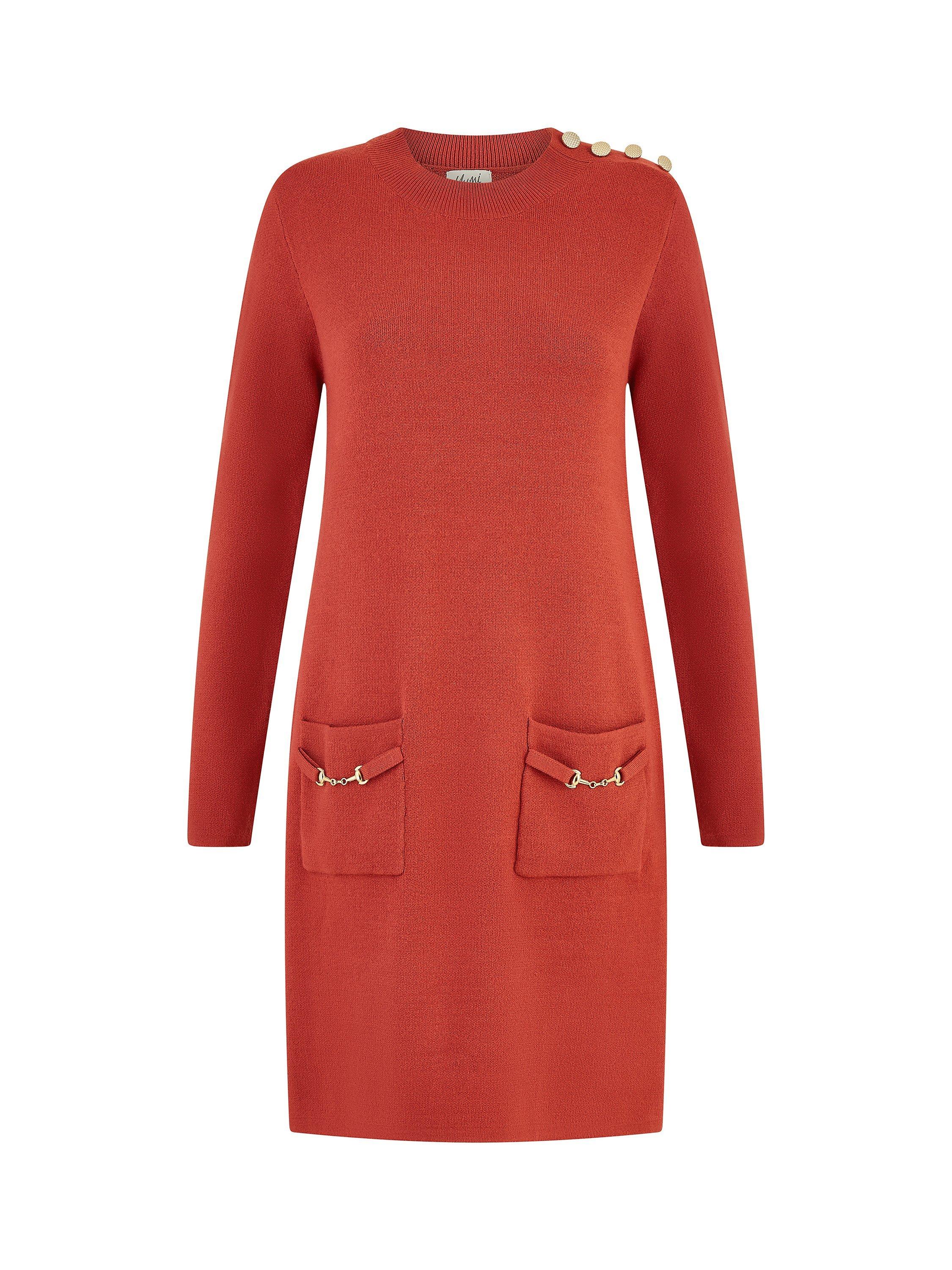 Product image 5 of 5, which shows Yumi Knit Tunic Dress, Burnt Orange, S