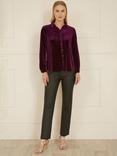 Yumi Velvet Relaxed Shirt, Plum