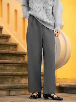 Yumi Wide Leg Trousers, Grey - view 2, Grey
