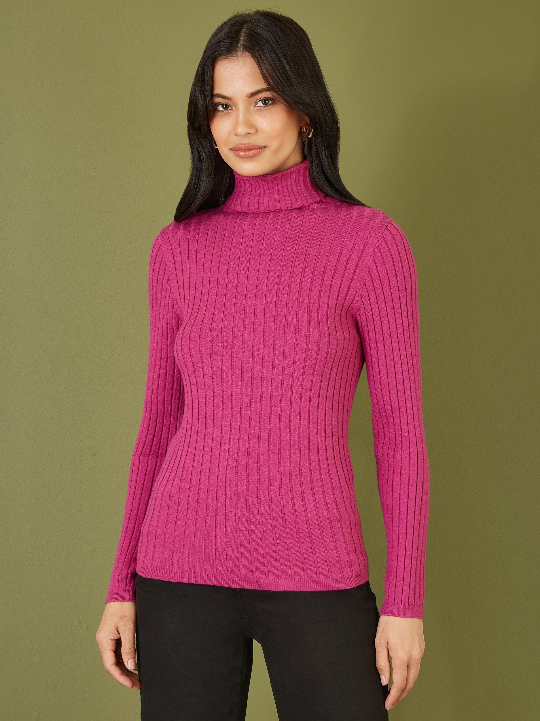 Roll neck pink jumper online