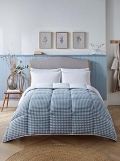 Night Lark Gingham Coverless Duvet, 10.5 Tog, Dusk Blue, Single