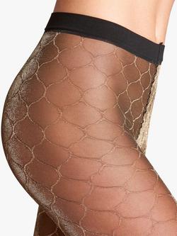 FALKE Fascination 20 Denier Tights, Black/Gold - view 2, Black/Gold