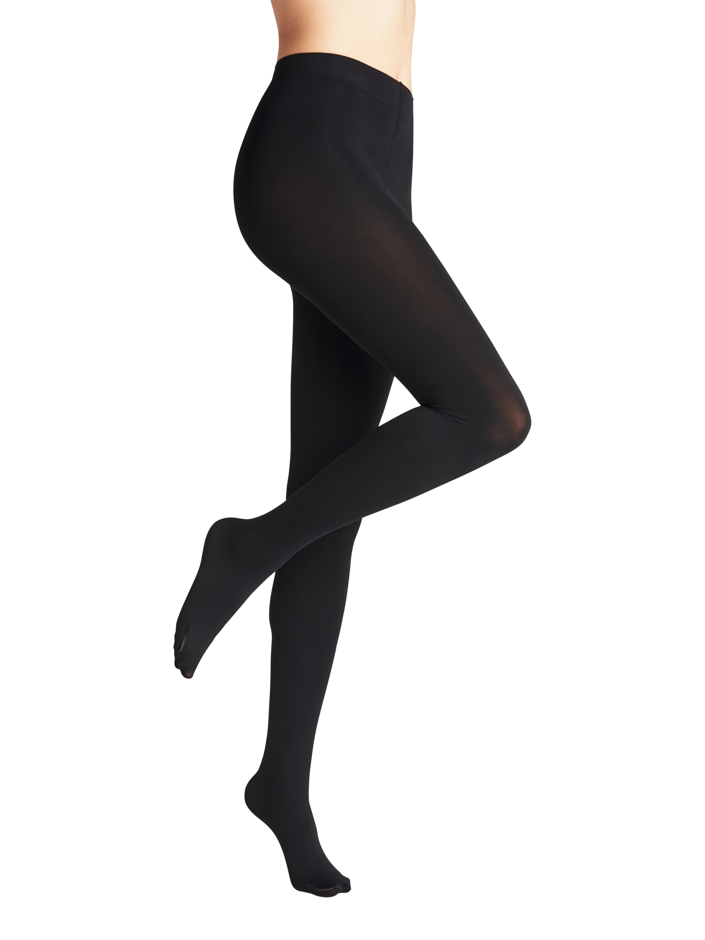 Product image 1 of 3, which shows FALKE Pure Matte Opaque 100 Denier Tights, Black, S-M