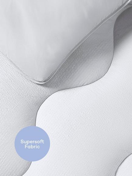Night Lark Seersucker Coverless Duvet & Pillowcase Set, 10.5 Tog, Polar White - view 2, Polar White