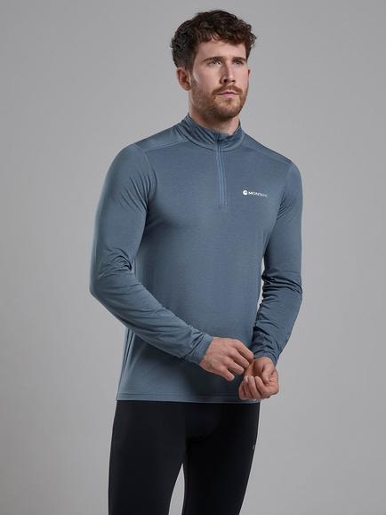 Montane Dart XT Thermal Zip Neck Long Sleeved Top, Stone Blue
