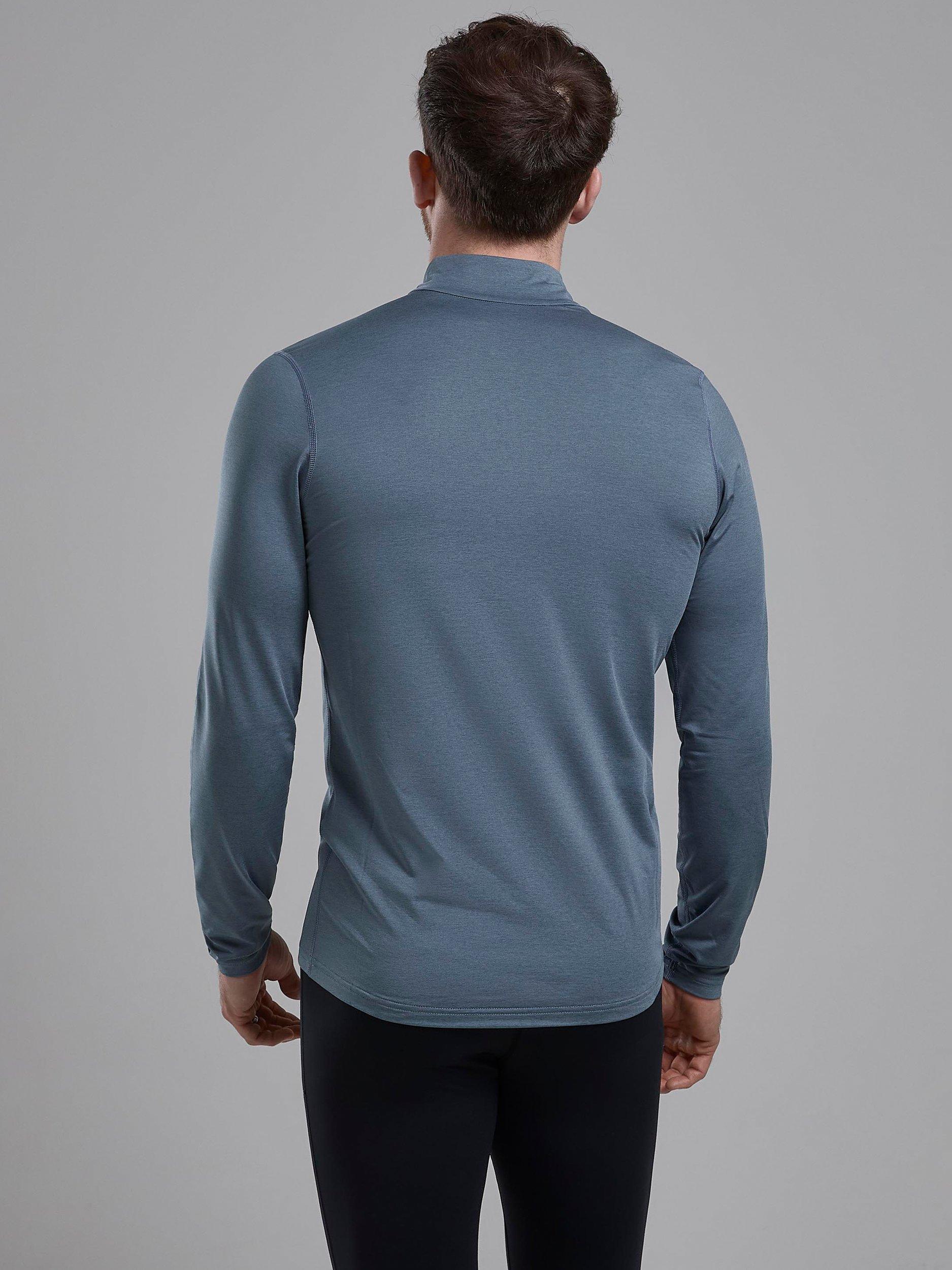 Product image 2 of 5, which shows Montane Dart XT Zip Neck Baselayer, Stone Blue, S