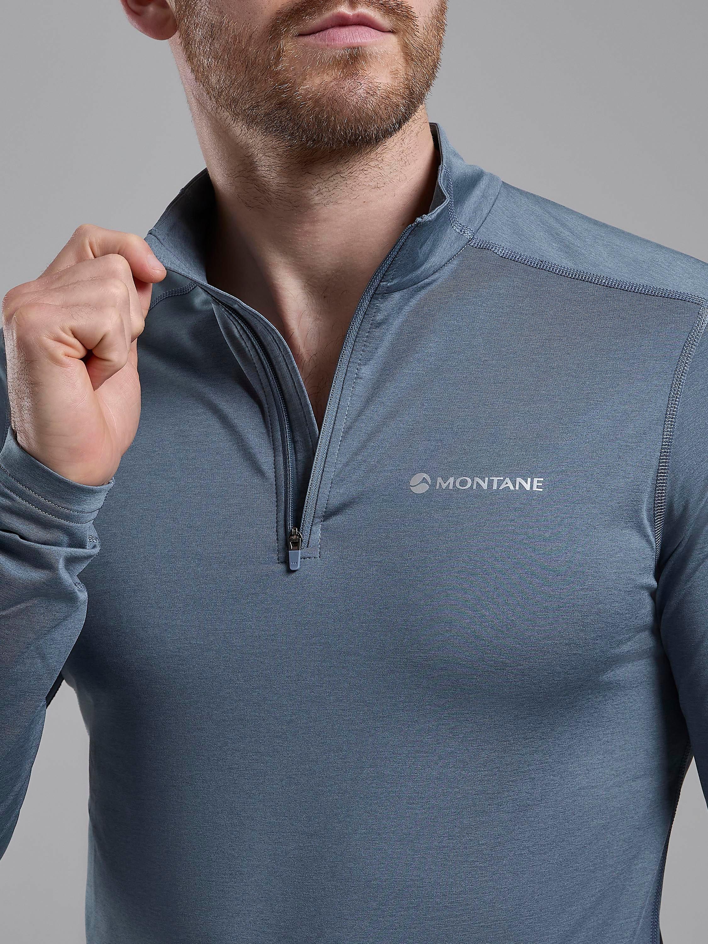 Product image 4 of 5, which shows Montane Dart XT Zip Neck Baselayer, Stone Blue, S