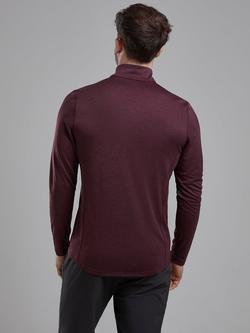 Montane Dart Zip Neck Baselayer - view 2, Dark Garnet