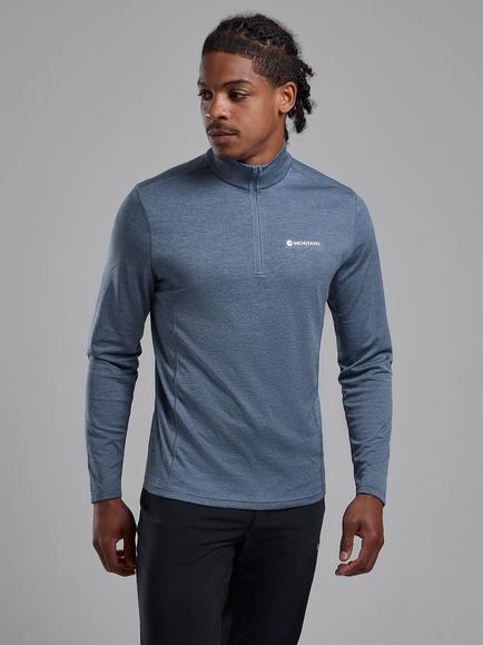 Montane Dart Zip Neck Baselayer, Stone Blue