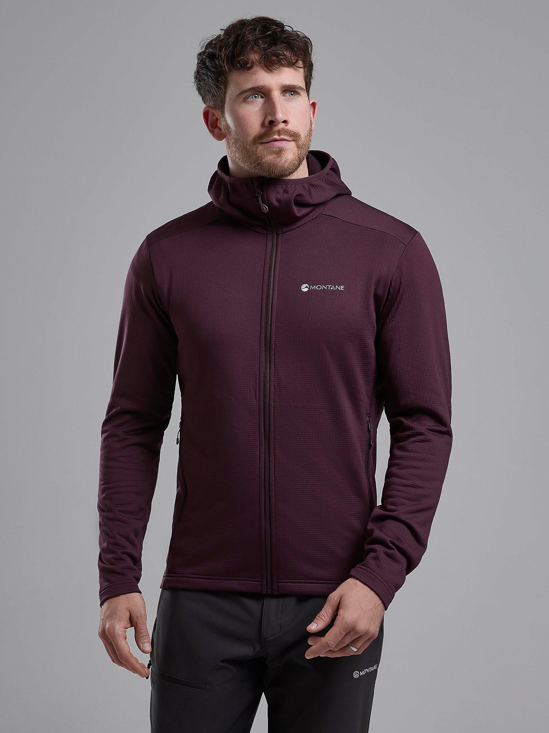 Product image 1 of 6, which shows Montane Protium Lightweight Breathable Zipped Hoodie, Dark Garnet, S