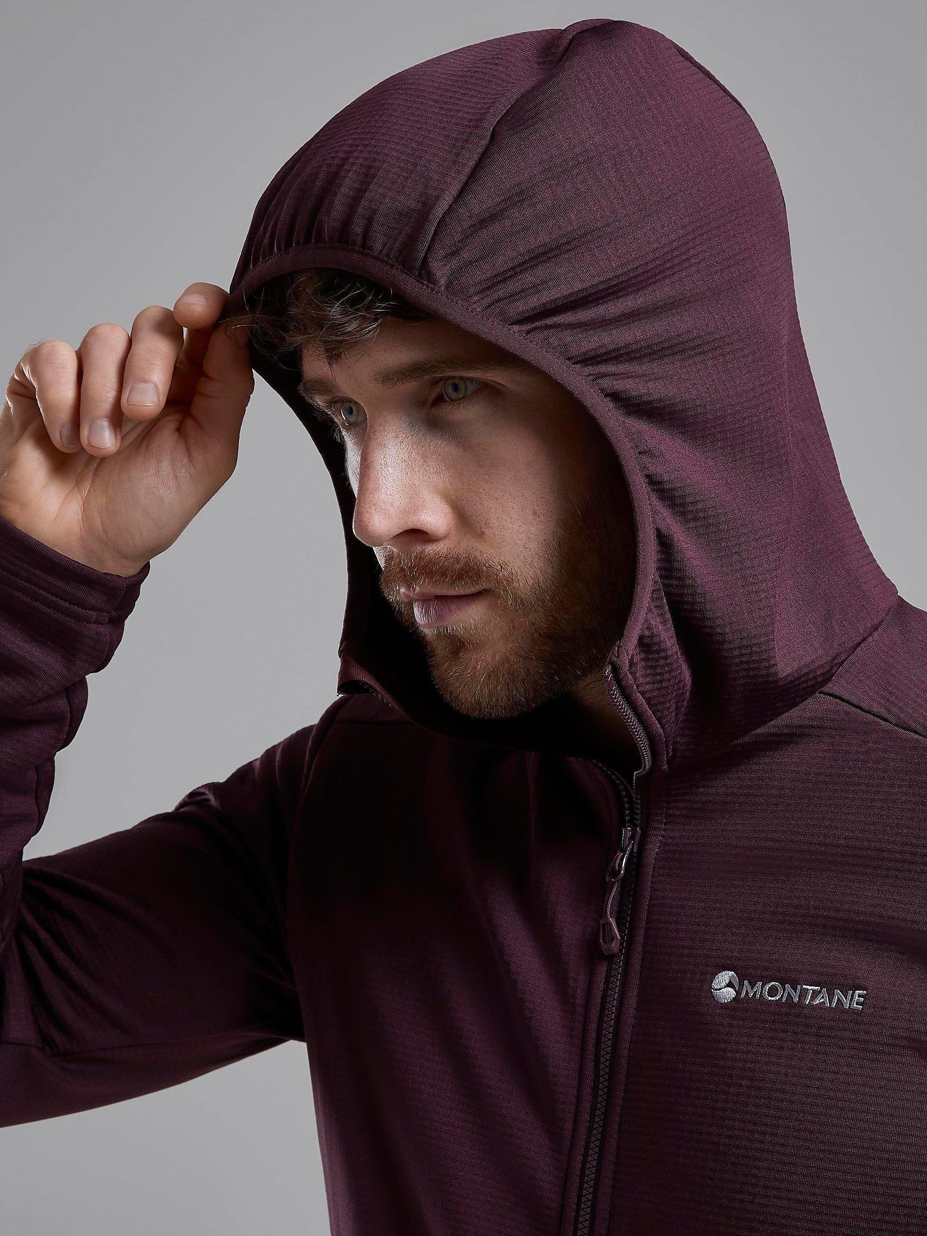 Product image 4 of 6, which shows Montane Protium Lightweight Breathable Zipped Hoodie, Dark Garnet, S